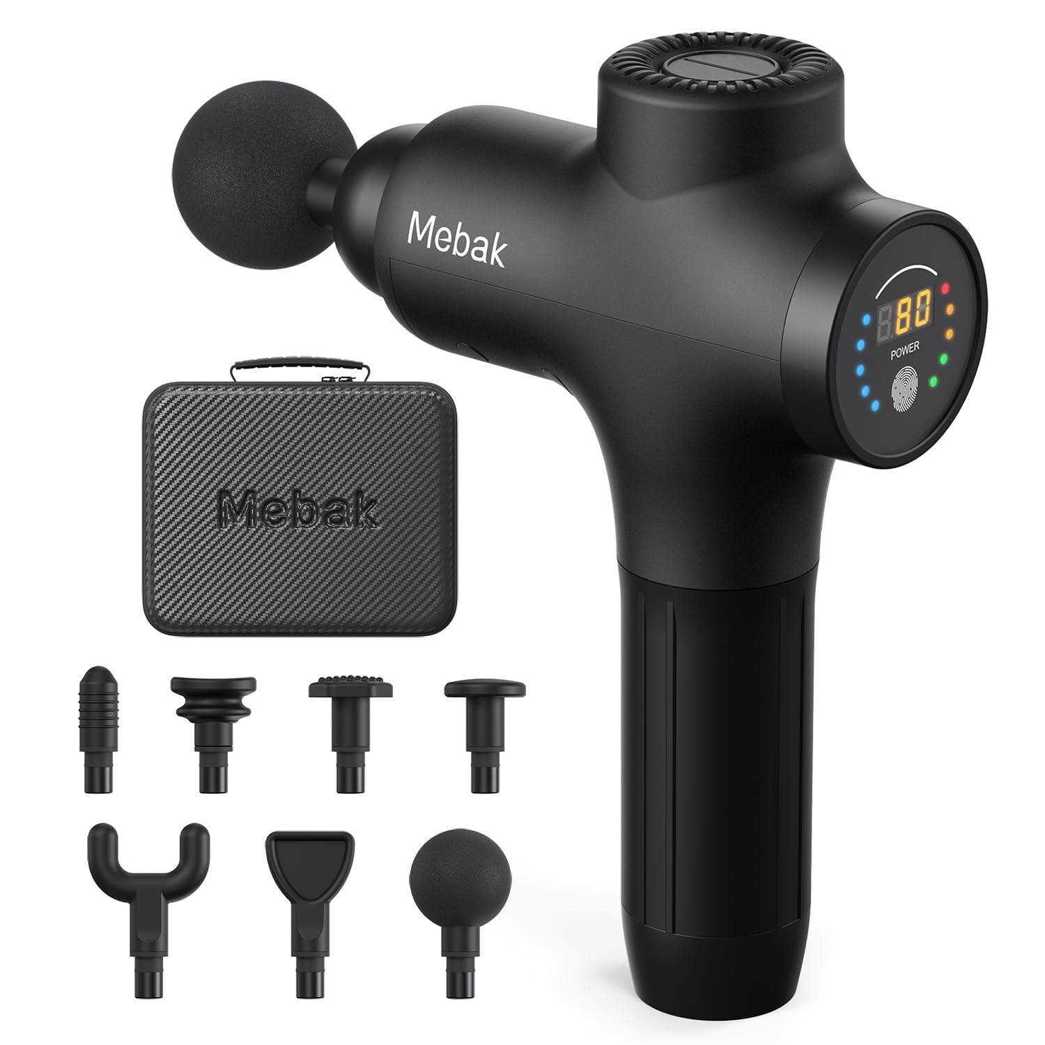 Mebak 3 Massage Gun, Massage Gun Deep Tissue for Athletes, Professional Muscle Percussion Massager, Massager for Shoulder Leg Back Body Pain Relief, Quiet Portable Sport Tool, Gifts for Him
