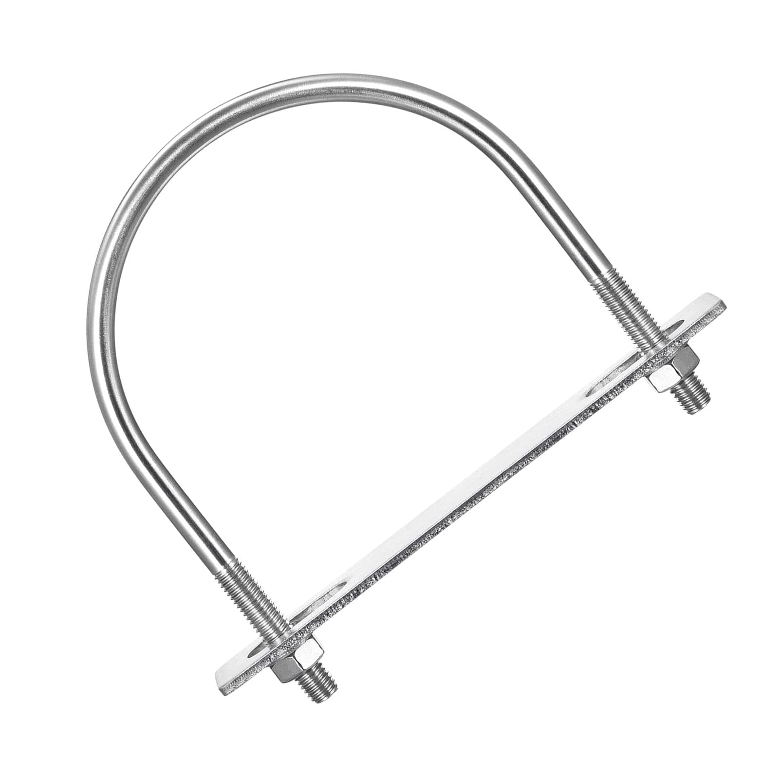 MACHSWON Round U-Bolt,2 Set 304 Stainless Steel M8 U Bolts 102mm(4") Inner Width 130mm Length with Nuts and Frame Plate for Automobiles Boat Trailer