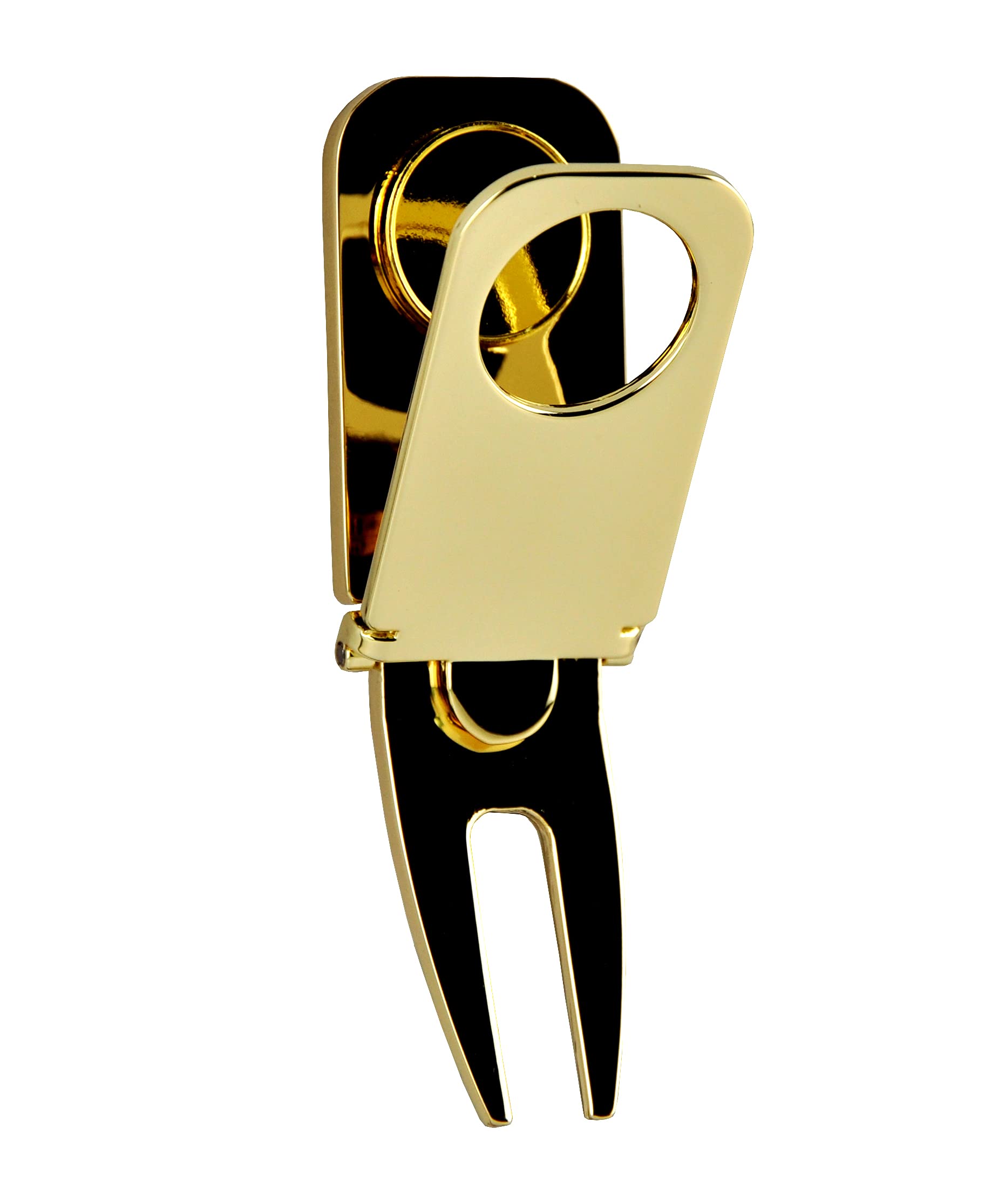 Strumento Magnetico 3 in 1 per Riparazione Forcella Golf e Marcatore Palline, Metallo Zinco Oro
