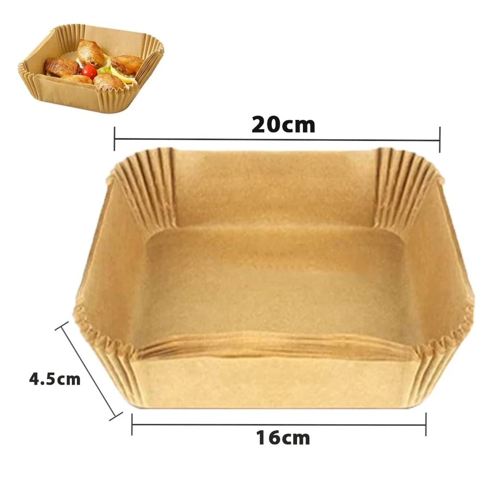 Papel for freidora de aire antiadherente, papeles for hornear, revestimientos redondos for, accesorios cocina, 50/100 Uds(Brown 100Pc-16cm pro)