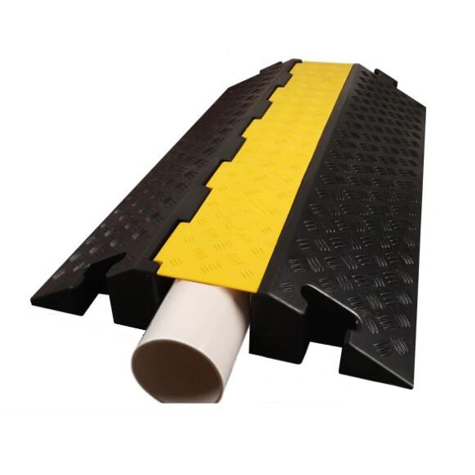 Heavy-Duty Rubber Speed Humps,22000 Lbs Capacity Cable Protector Ramp,For Garage Gravel Roads Asphalt Concrete，1000X580X125Mm