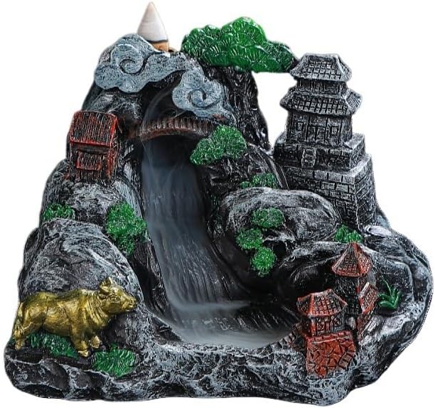 Incense Burner Backflow Incense Burner Creative Handicraft Ornaments Resin Backflow Incense Burner Mountain Stream Incense Burner Incense Stick Holder