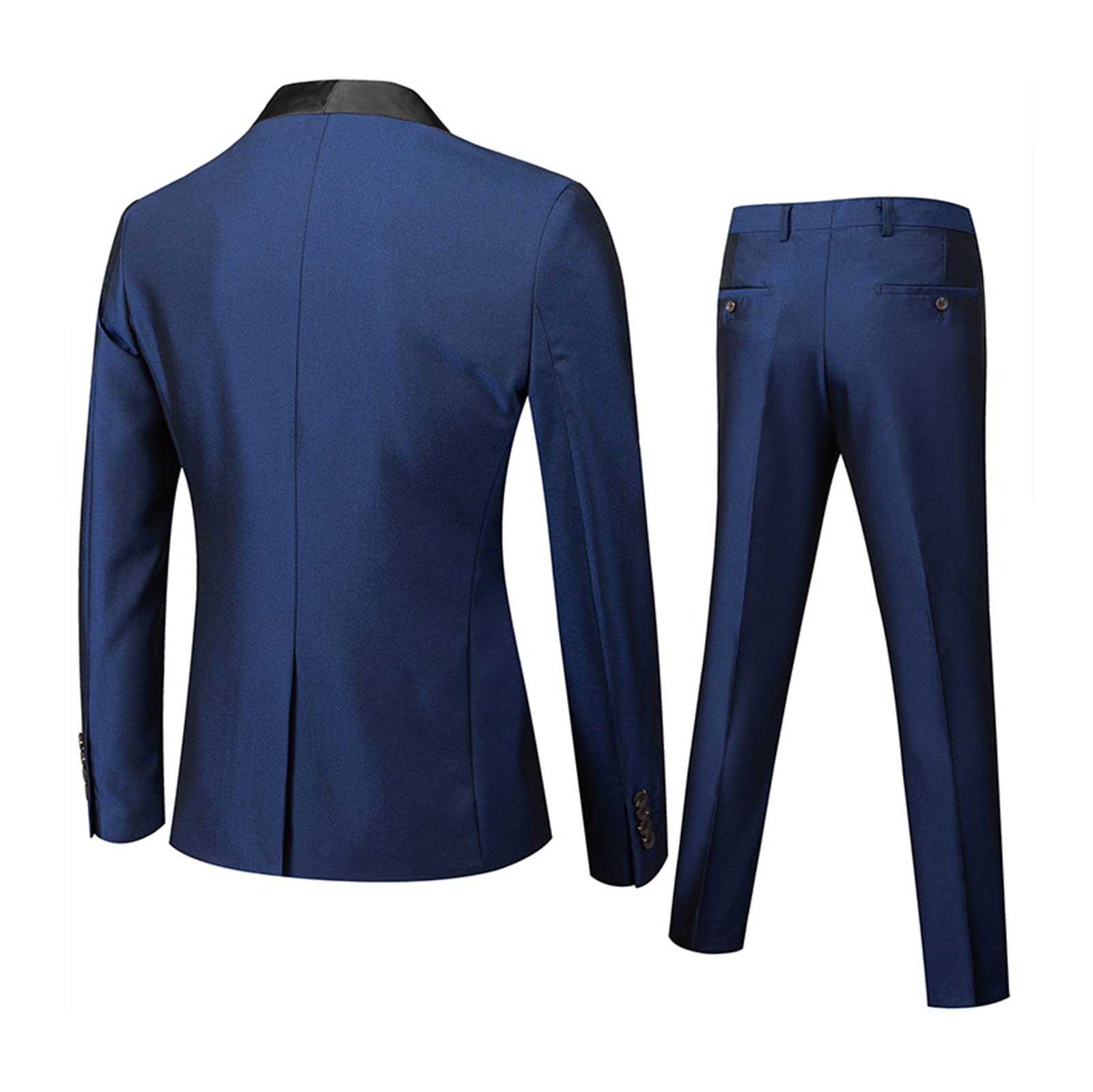 MoranX Herren Anzüge Slim Fit 3 Teilig Leinen Smoking Hochzeit Anzug