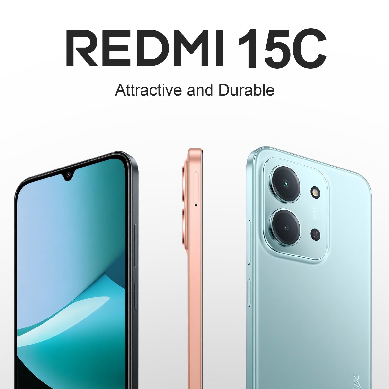 XIAOMI Redmi 15C Smartphone 2025 Nouveau - Écran 6.9" 120Hz | 50MP Double Caméra | 6000mAh | 4Go+128Go | IP64 | HyperOS 2 | Noir Minuit, Ne Comprend Pas la Batterie chargée
