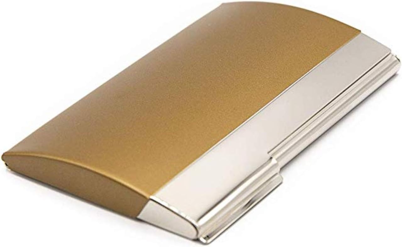Business Card Carrying Case Luxurious Chrome Gold Calling Card Holder