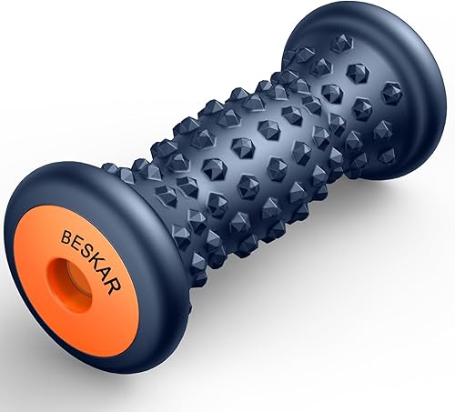 Rodillo masajeador de pies para aliviar la fascitis plantar, rodillo de pies para tejido profundo muscular, dolor de arco de pies, azul marino