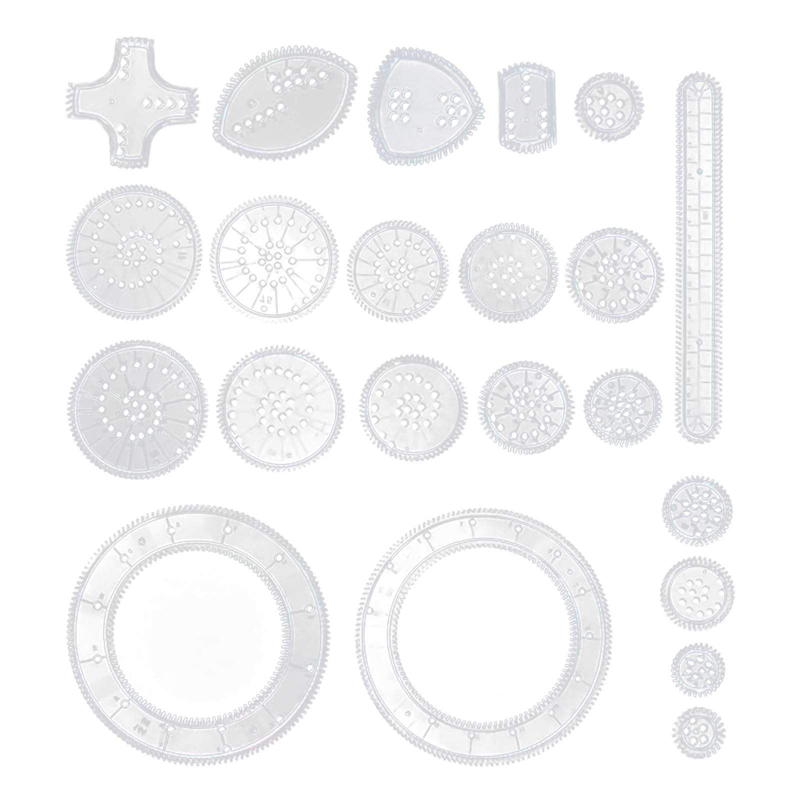 PureSphere 22Pcs Geometric Spiral Drawing Set, Transparent Plastic Spiral Art Stencils, Reusable Drawing Painting Tool for Artists Students Craft Enthusiasts