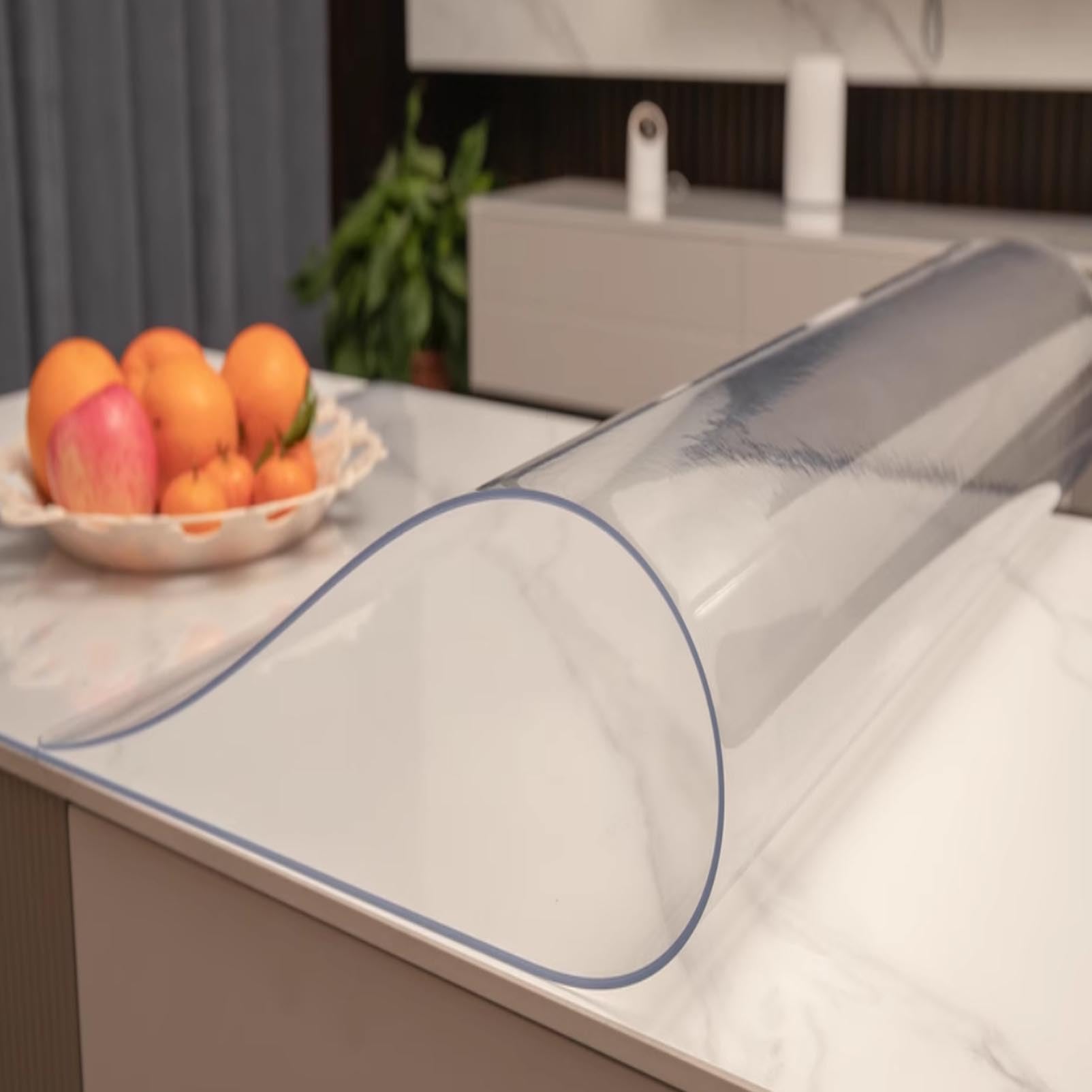 Transparent 2mm Folie für Ihren Tisch tischfolie für glastisch nach maß,Rechteckig Tischdecken Wasserdicht für Coffee