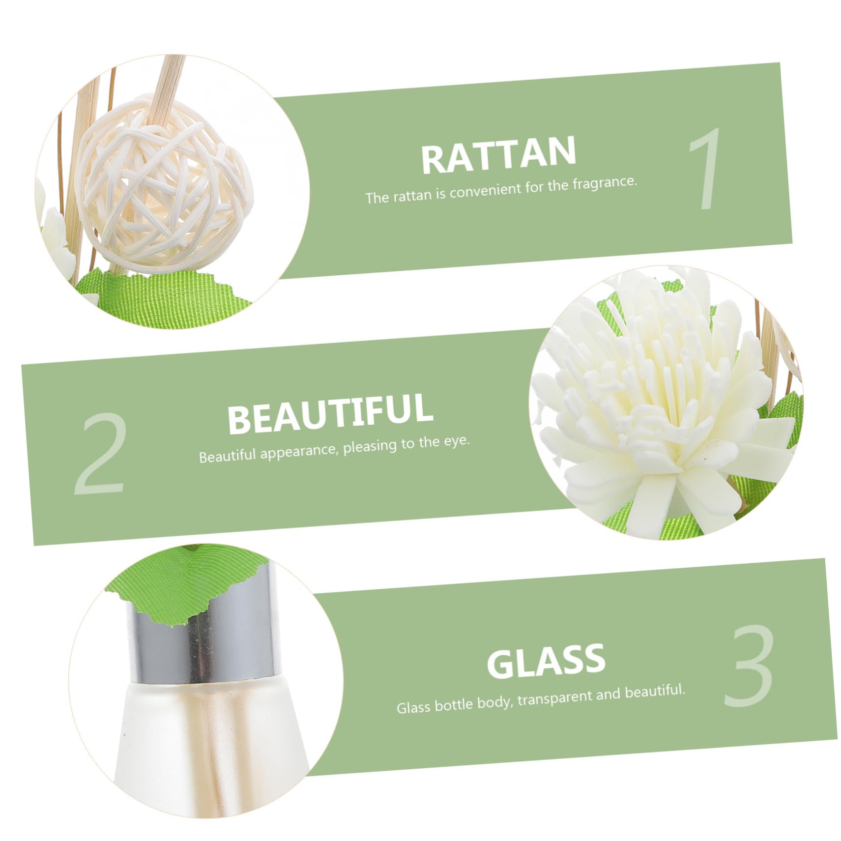 Garneck 3pezzi Diffusore Di Aromi in Bottiglia Di Vetro Bottiglia Di Profumo in Vetro Design Elegante e Compatto Per Uso Domestico e Ricaricabile Con Oli Essenziali Preferiti