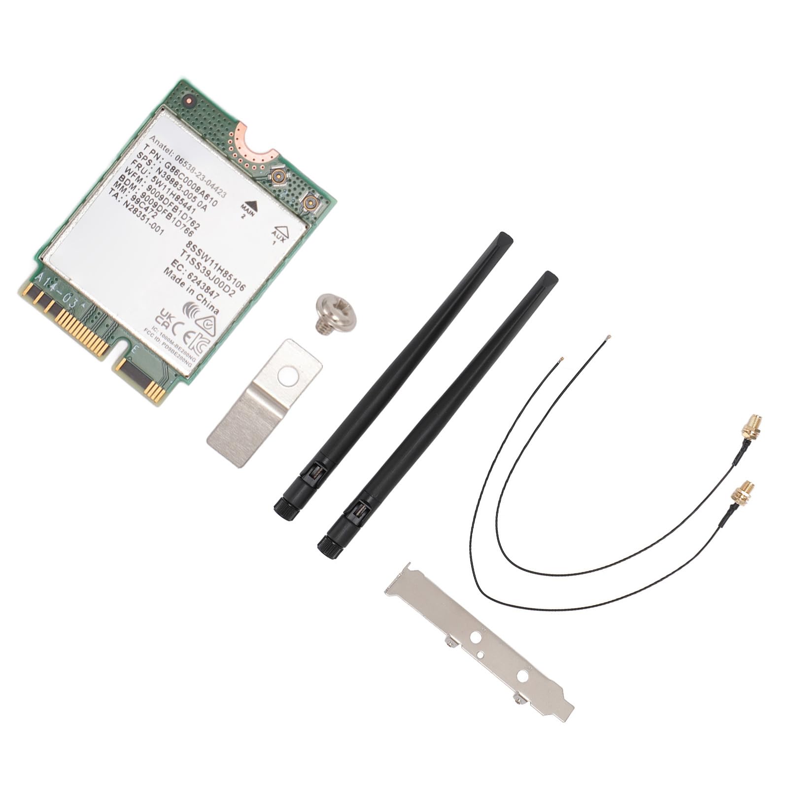 KIMISS Scheda WiFi 7 BE200NGW 2.4G 574Mbps 5G 2400Mbps 6G 5800Mbps MU MIMO Scheda di Rete con 5.4 per 10/11, OS (WiFi 7 con antenna e staffa)