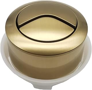 Toilet Flush Button, Round Head Dual Toilet Push Button Replacement For Cable Operated Concealed Cistern System(Gold)