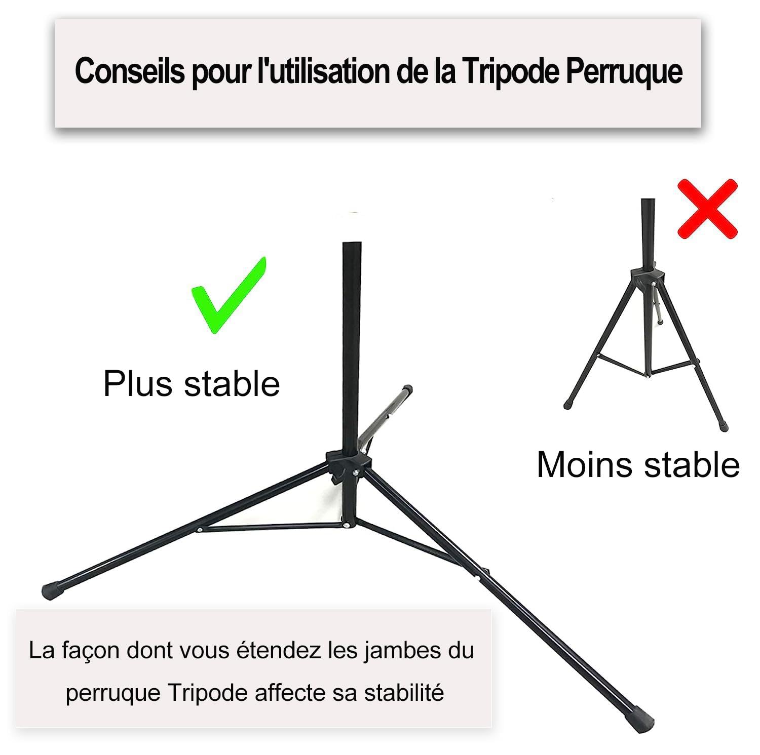 Porte Perruques pour Tete Perruque,Trepied Perruque Tête de Perruque Tete a Coiffer Professionnel Réglable Hauteur pour Tete Mannequin, Tête à Coiffer avec Sac de Transport (90-137cm)