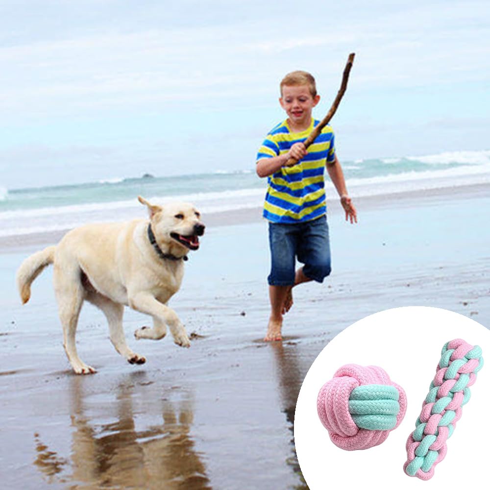 XINDAOLAISHENGQ 2 Packs Puppy Rope Toys Chew Ropes Puppy Rope Toys Teething Toys Puppy Chew Toys Cotton Dog Tug Toys Puppy Teething Toys for Puppys Small Mediuem Dogs - Image 2
