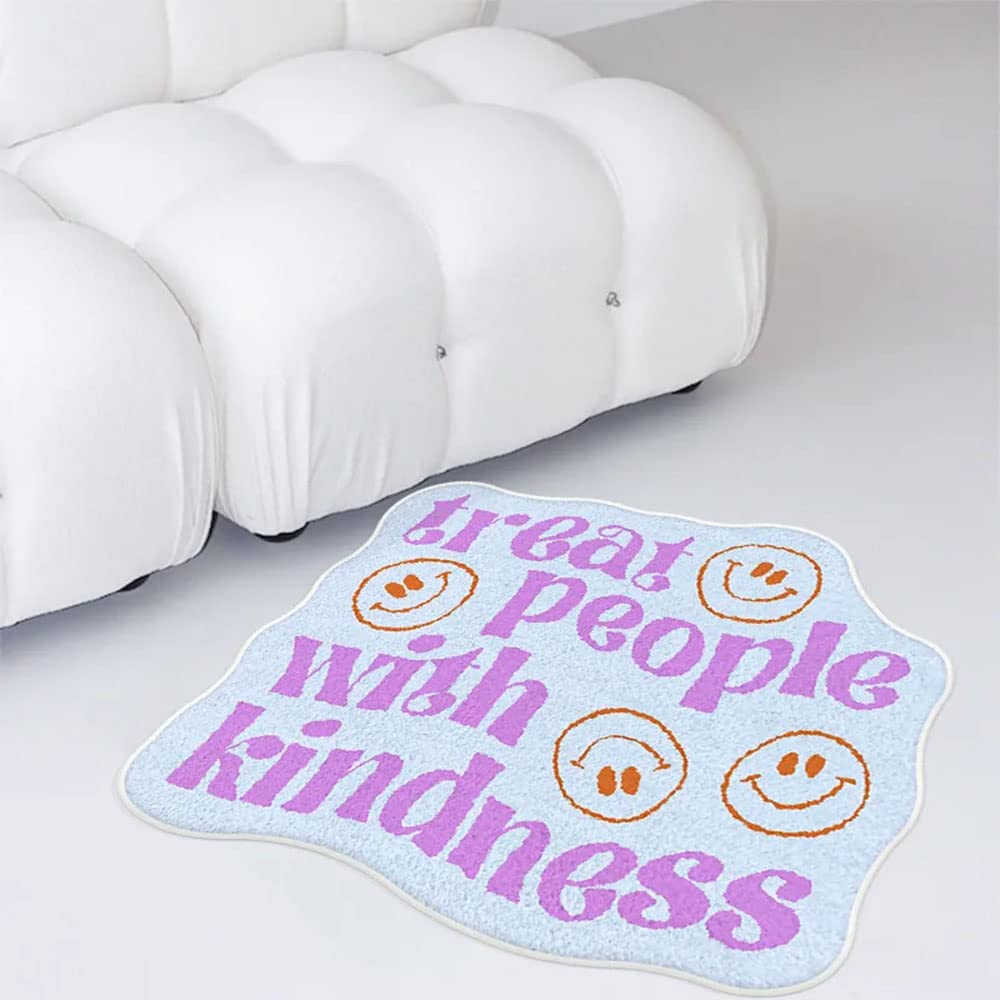 Tapis de salle de bain original 51x61 cm avec message lettres anglaises simples