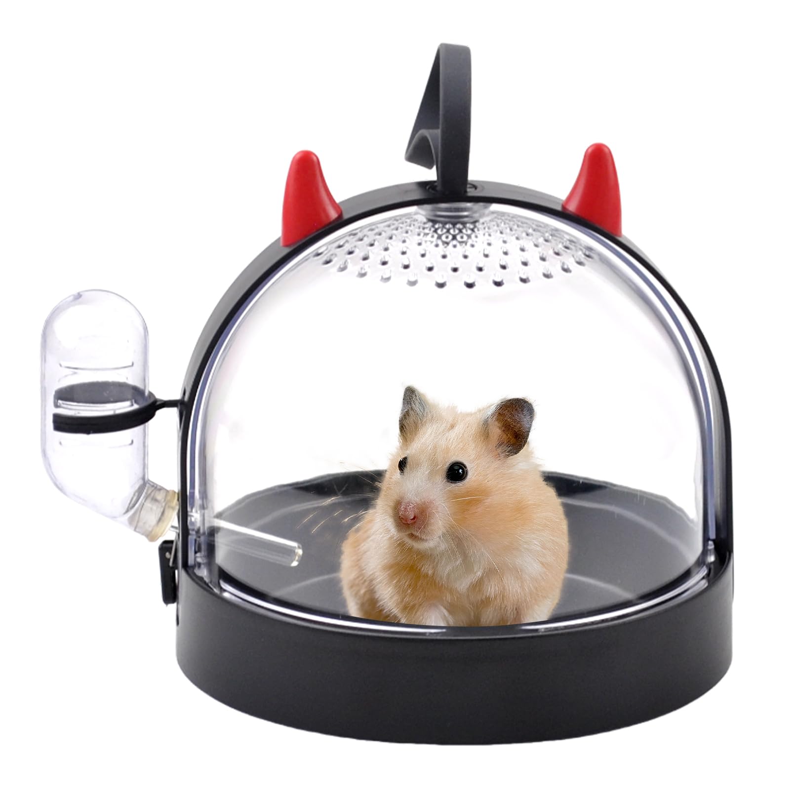 MUYG Portable Hamster Cage Travel Bag, High Permeability Hamster Travel Carrier with Water Bottle Small Pet Hamster Travel Carrier Cage for Hamster