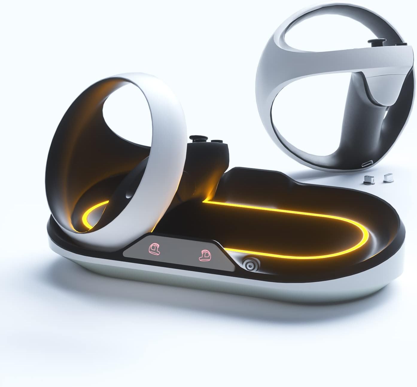Acemall Controlleroplader voor PSVR 2 controller, snellaadstation, PS VR2 opladen voor PSVR2 touch-controllers met type C-kabel, 2 magnetische sluitingen, led-indicator