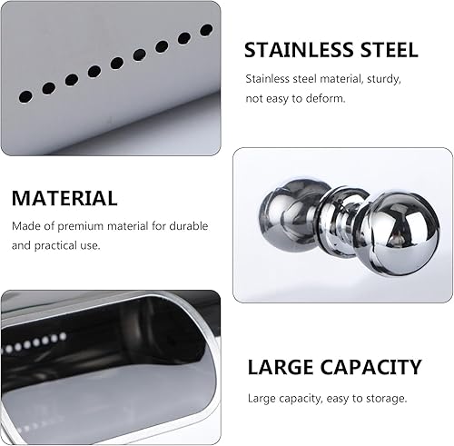 Miniatura 6 de UPKOCH Panera de acero inoxidable para pan, panera para cocina, panera, caja de pan, soporte para pan