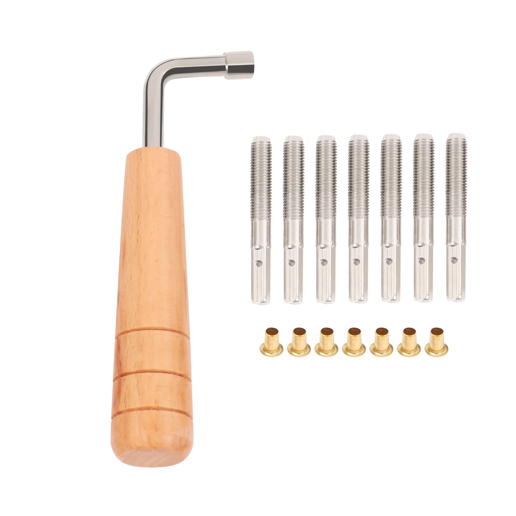 ZDSFSD 7Pcs Tuning Pins with L-Shape Tuning Wrench for Lyre Harp Strings and Other Primitive Stringed Instruments