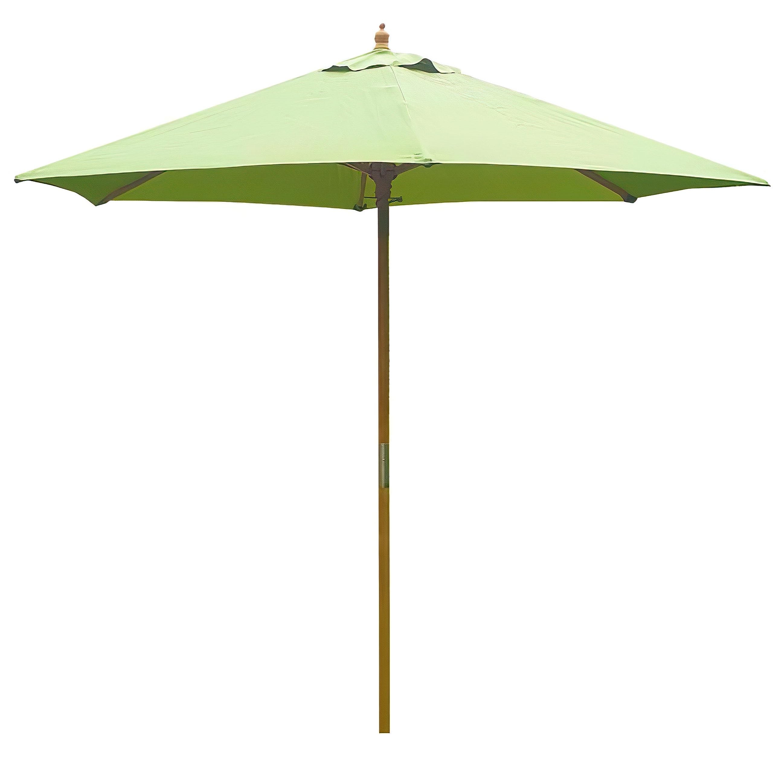 Brackenstyle Light Green Wooden Garden Parasol – Pully Operated And Machine Washable Garden Umbrella – 11 Colours - 15Kg Black Concrete Base Included (Light Green)