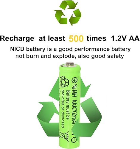 Miniatura 5 de Cargador de batería AA AAA de 4 bahías, cargador de batería inteligente USB AA AAA para baterías recargables AA AAA NiMH NiCD 1.2V (con 8 pilas AAA)