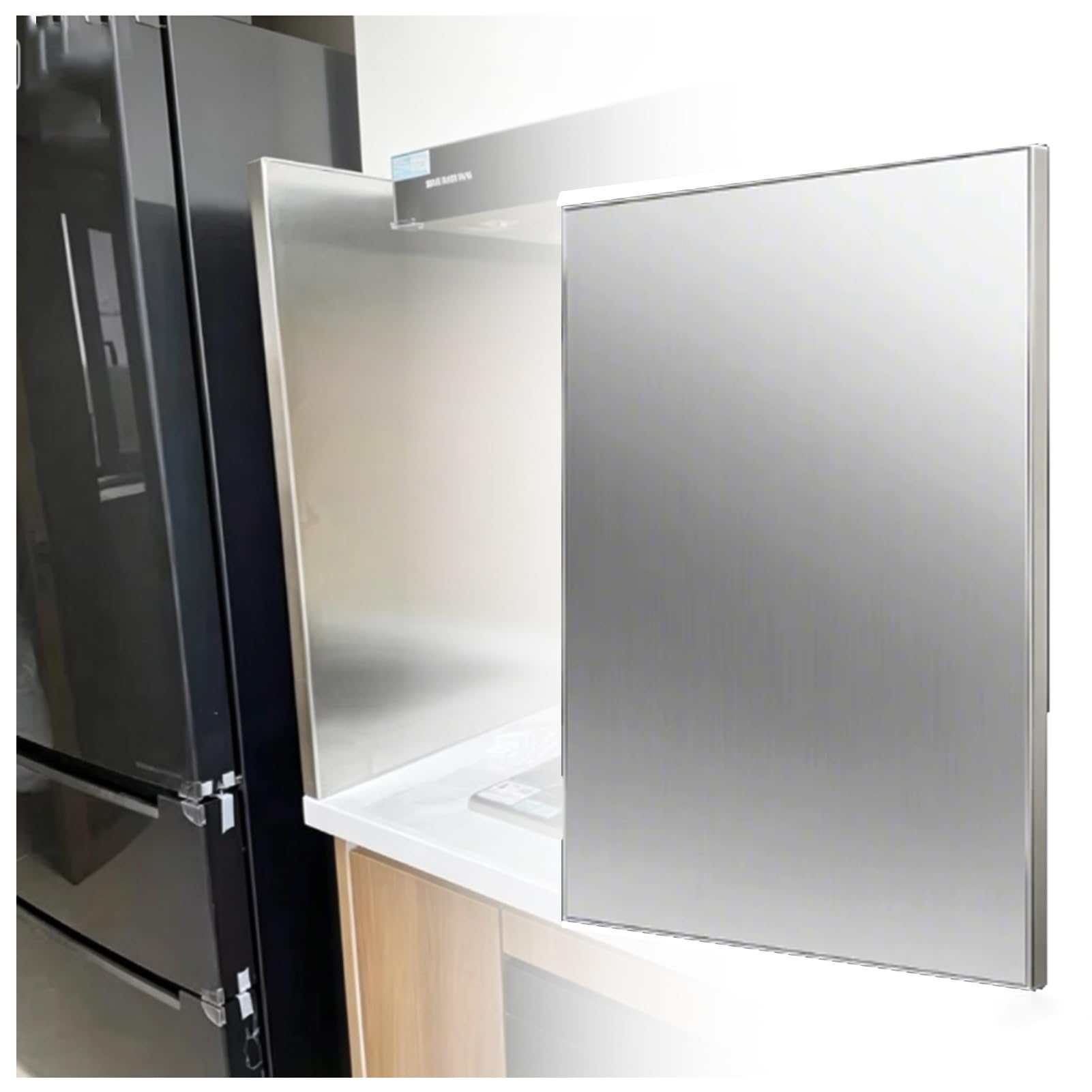 Panel de aislamiento térmico para cocina, placa aislante para refrigerador | Protector térmico cocina 21 mm, adhesivo o magnético, impermeable y fácil de limpiar(Adhesive mount,30X60cm)