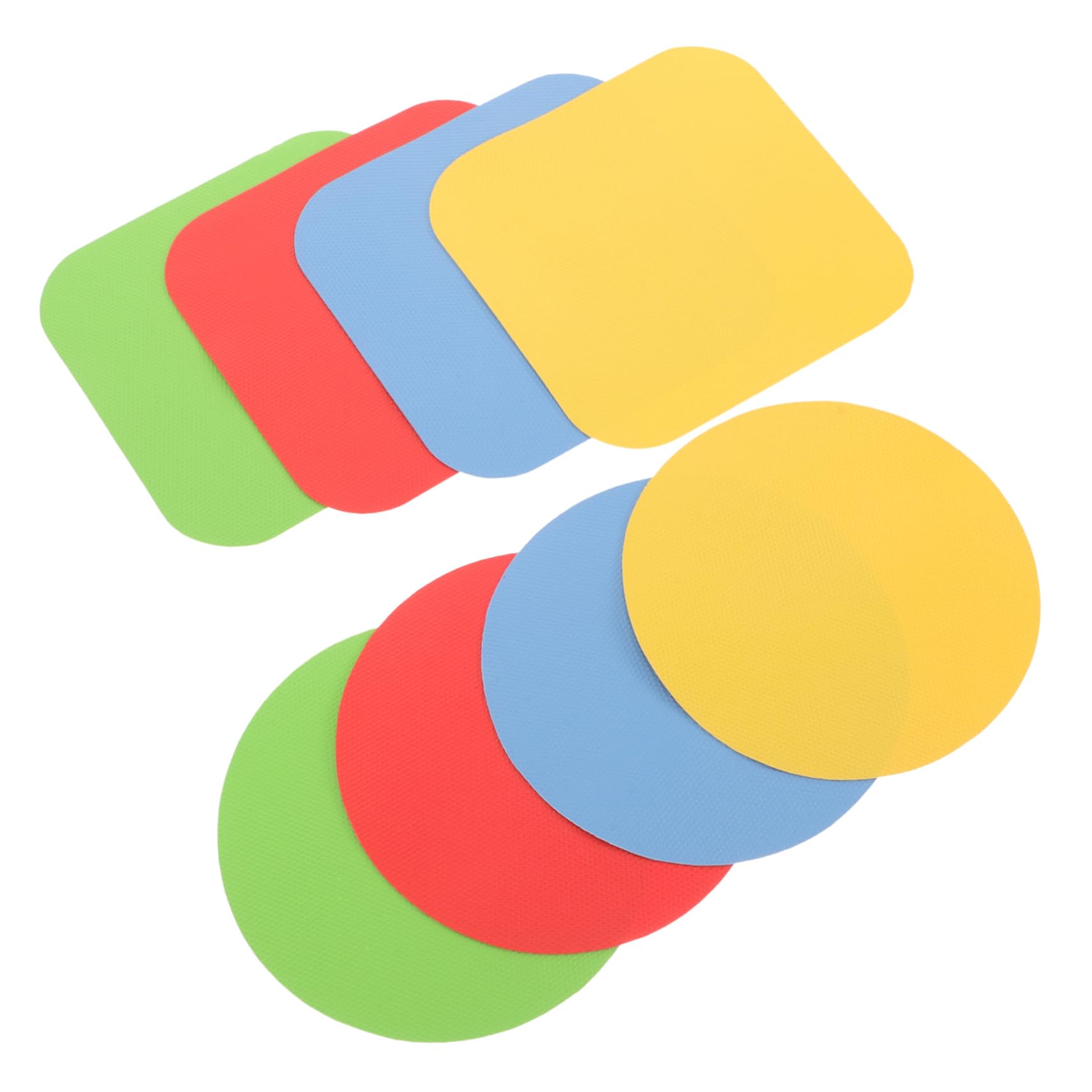 ABOOFAN 8Pcs Multi Functional Rubber Bottle Opener Pads Skid Gripper for Easy Jar Lid Opening Heat Resistant Kitchen Coasters for Seniors and Round