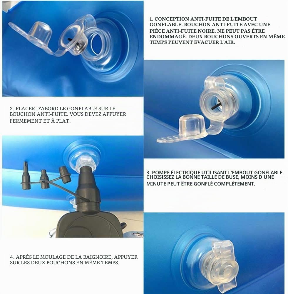 Baignoire gonflable pour adultes – Stable et étanche, baignoire SPA mobile pliable avec pompe électrique, PVC épais, idéale pour le bain de glace et la relaxation (jardin, balcon, douche)