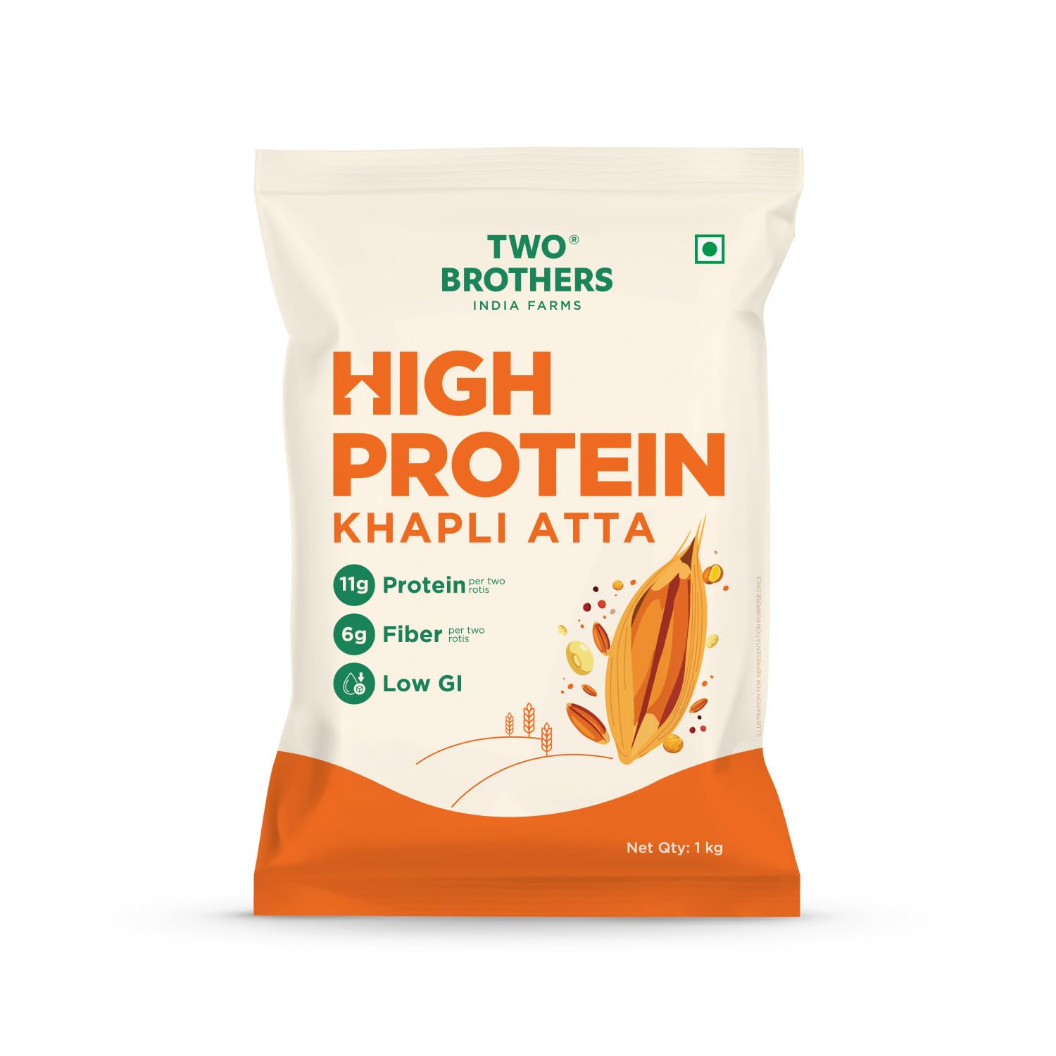 Two Brothers Organic Farms - Khapli Protein Atta (1kg)