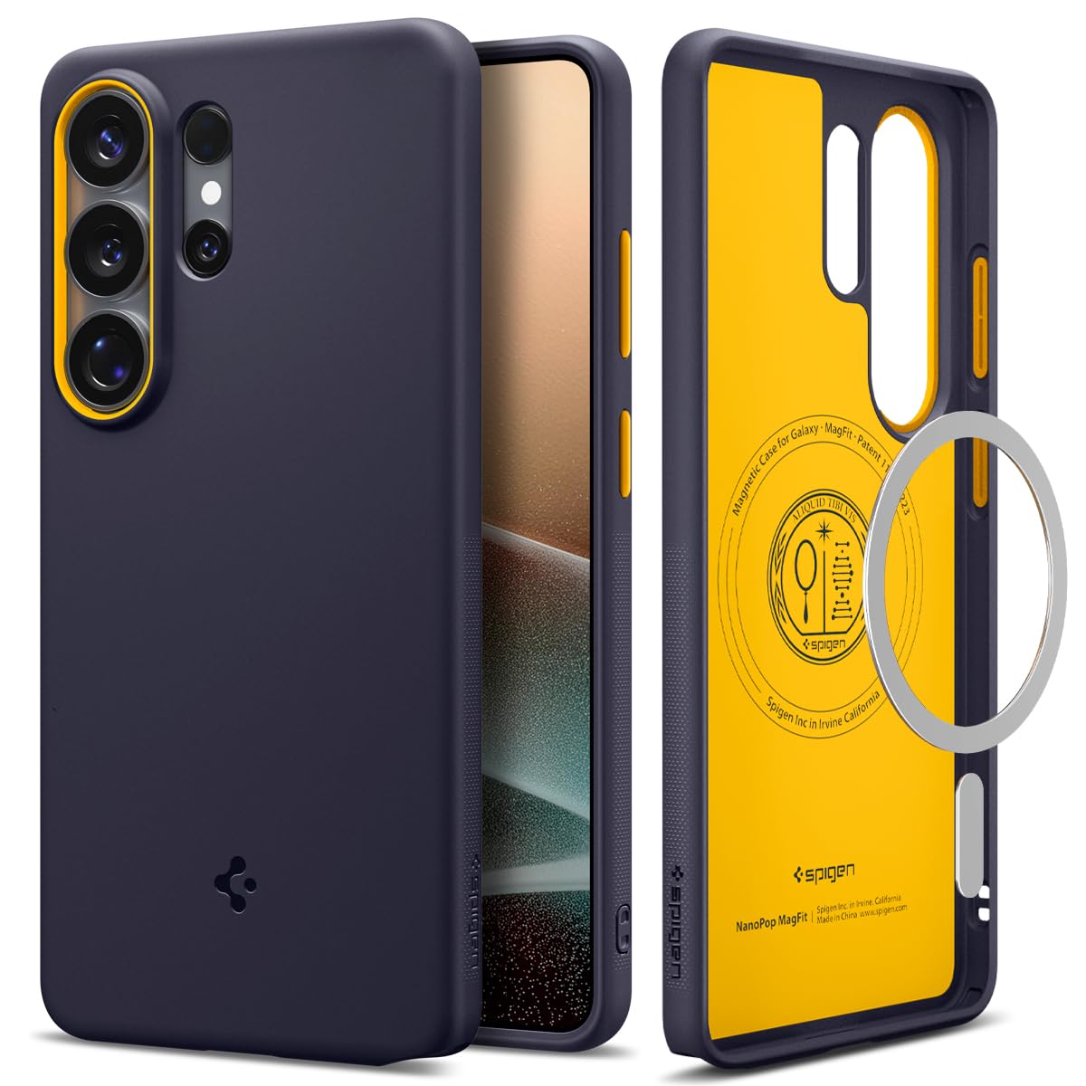 Spigen Nano Pop MagFit für Samsung Galaxy S26 Ultra Hülle [Zweifarbiges Design] Stylisch Dünn Staubfrei Case Handyhülle, Kompatibel mit MagSafe -Blueberry Navy