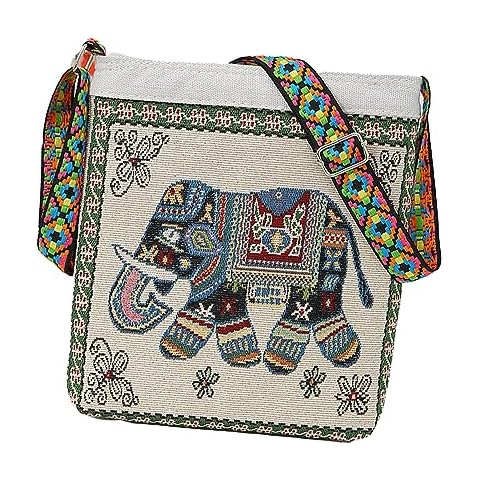 HERCHR Large Elephant Embroidered Crossbody Bag Cover