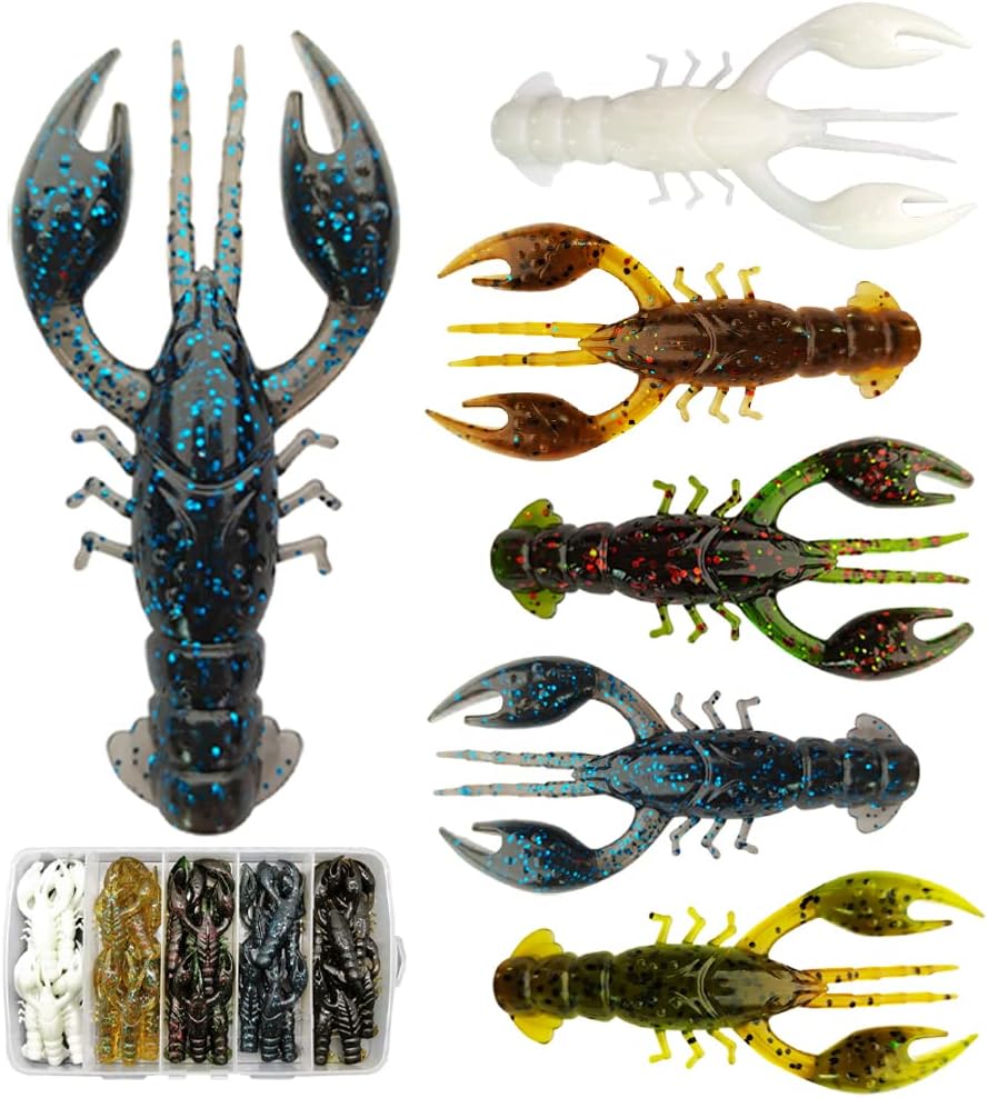 Soft Crawfish Bait Crayfish Creature Lure Crawdad Plastic Baits Kit