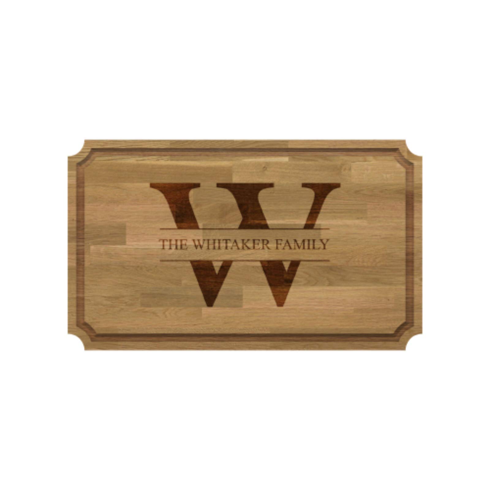 Be-Creative Tabla de cortar grande de madera maciza de roble natural, grabado y personalizable, estilo 14
