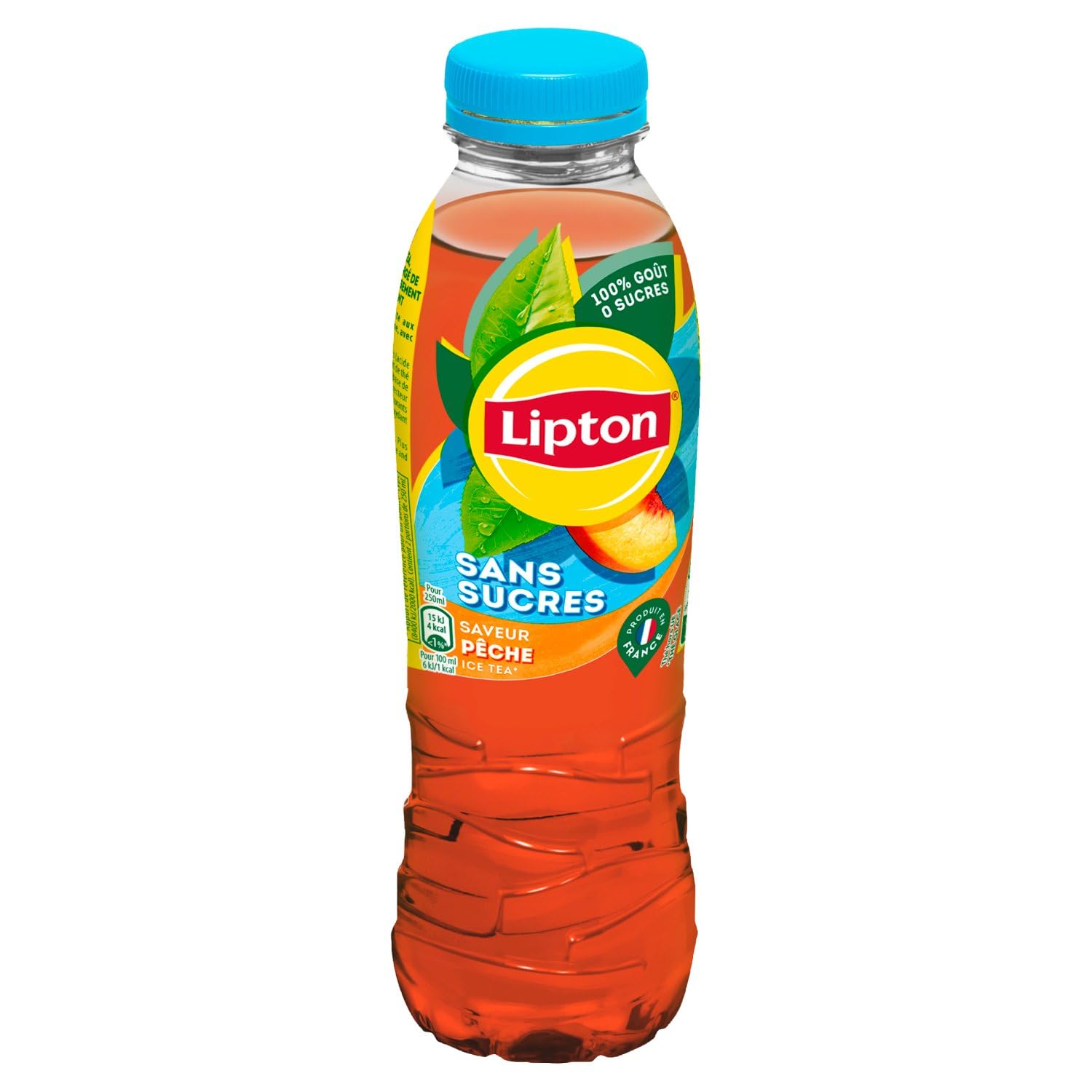 LIPTON Ice Tea Thé Glacé Sans Sucres Saveur Pêche - Lot de 12x50cl