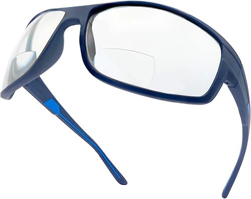 VITENZI Gafas de seguridad bifocales con lectores envolventes TR90 para hombres y mujeres, gafas protectoras para lectura