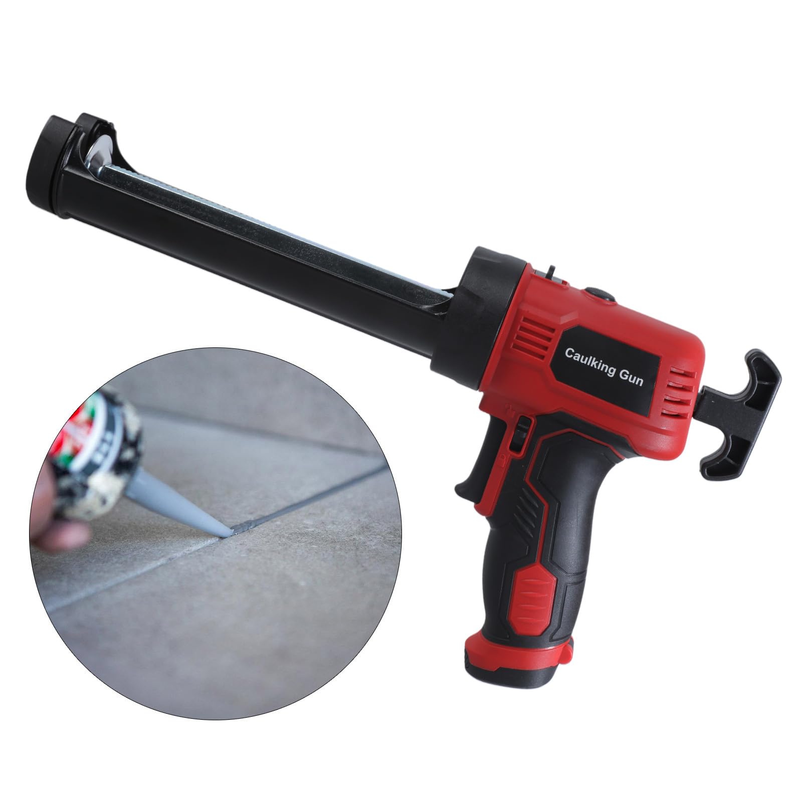 Cordless Caulk Electric Caulking Battery Powered with LED Light 4 Adjustable Speed Dripless Adhesive Caulk