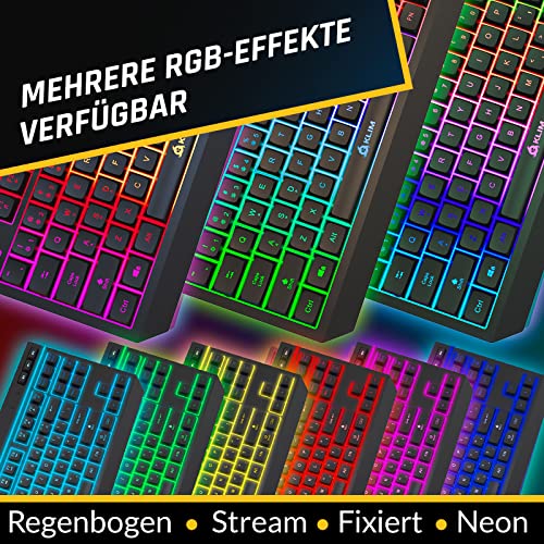 KLIM Duo - NEU 2022 Tastatur Maus Set Kabellos - Kompakt, Robust, Ergonomisch - Hintergrundbeleuchtete TKL Tastatur Kabellos + RGB Funk Maus und Tastatur Wireless + Langlebiger eingebauter Akku - Image 6