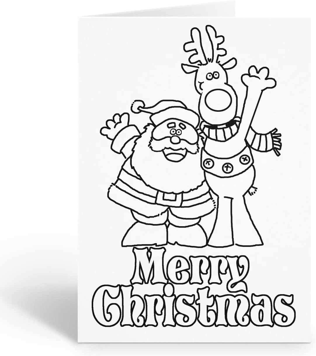 Stonehouse Collection | Holiday Christmas Kid Set of Coloring Greeting Cards | 12 Christmas Color Cards and Envelopes (Christmas)