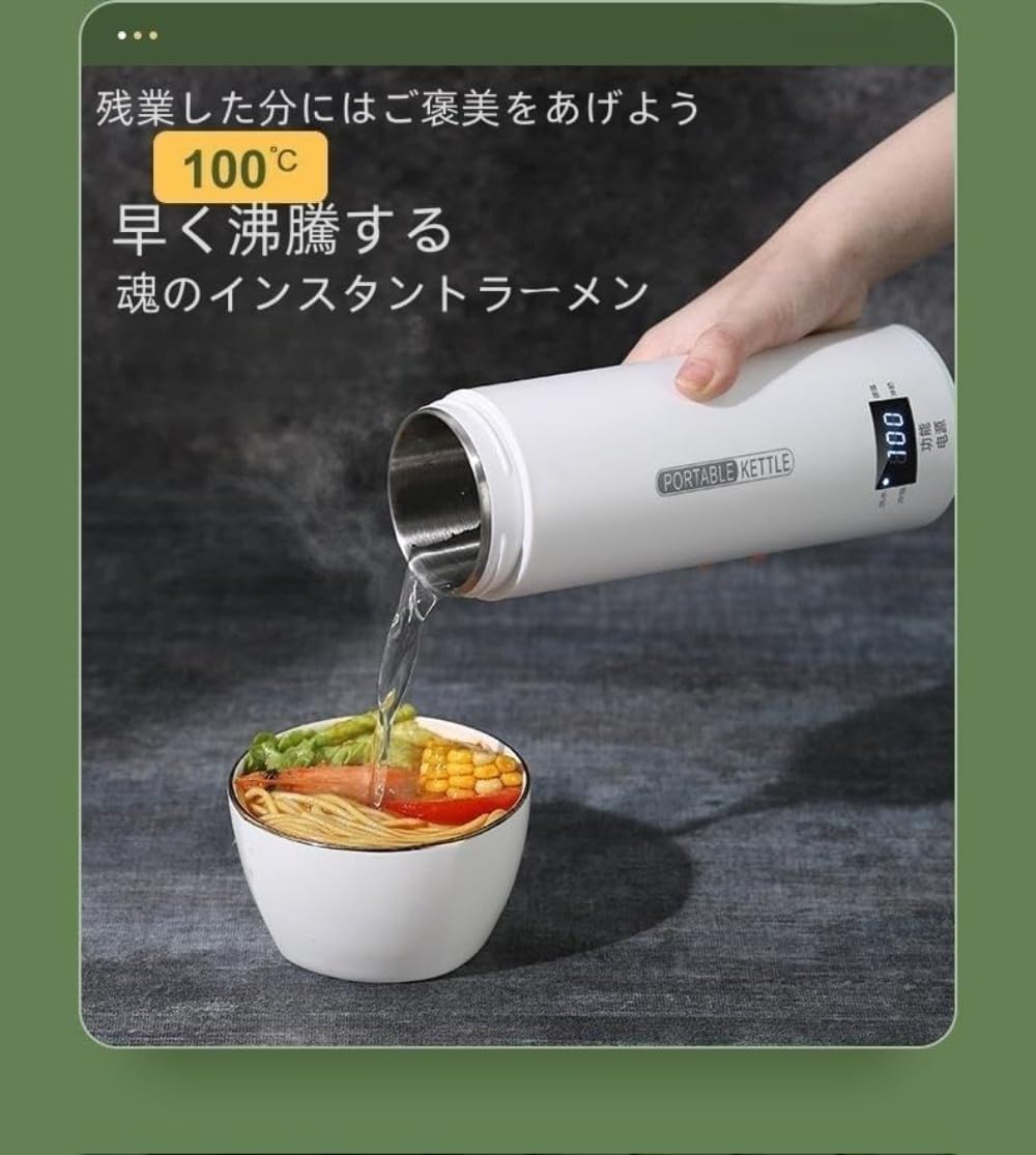 Amazon | Fiegcit 電気ケトル電気ポット5分沸騰・12H保温小型