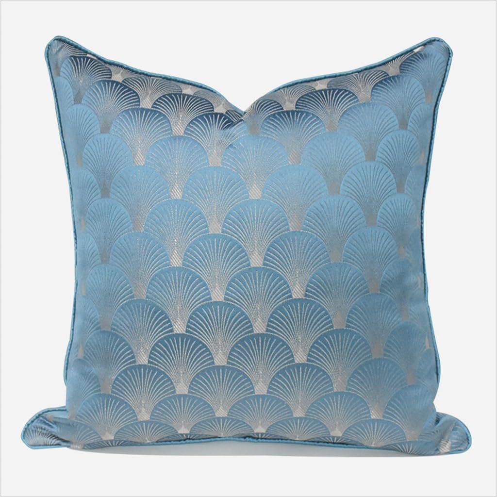 HBJWOV Chinese Sofa Chair Back Cushions Fan-Shaped ometric Pattern Hotel Study Pillow Case
