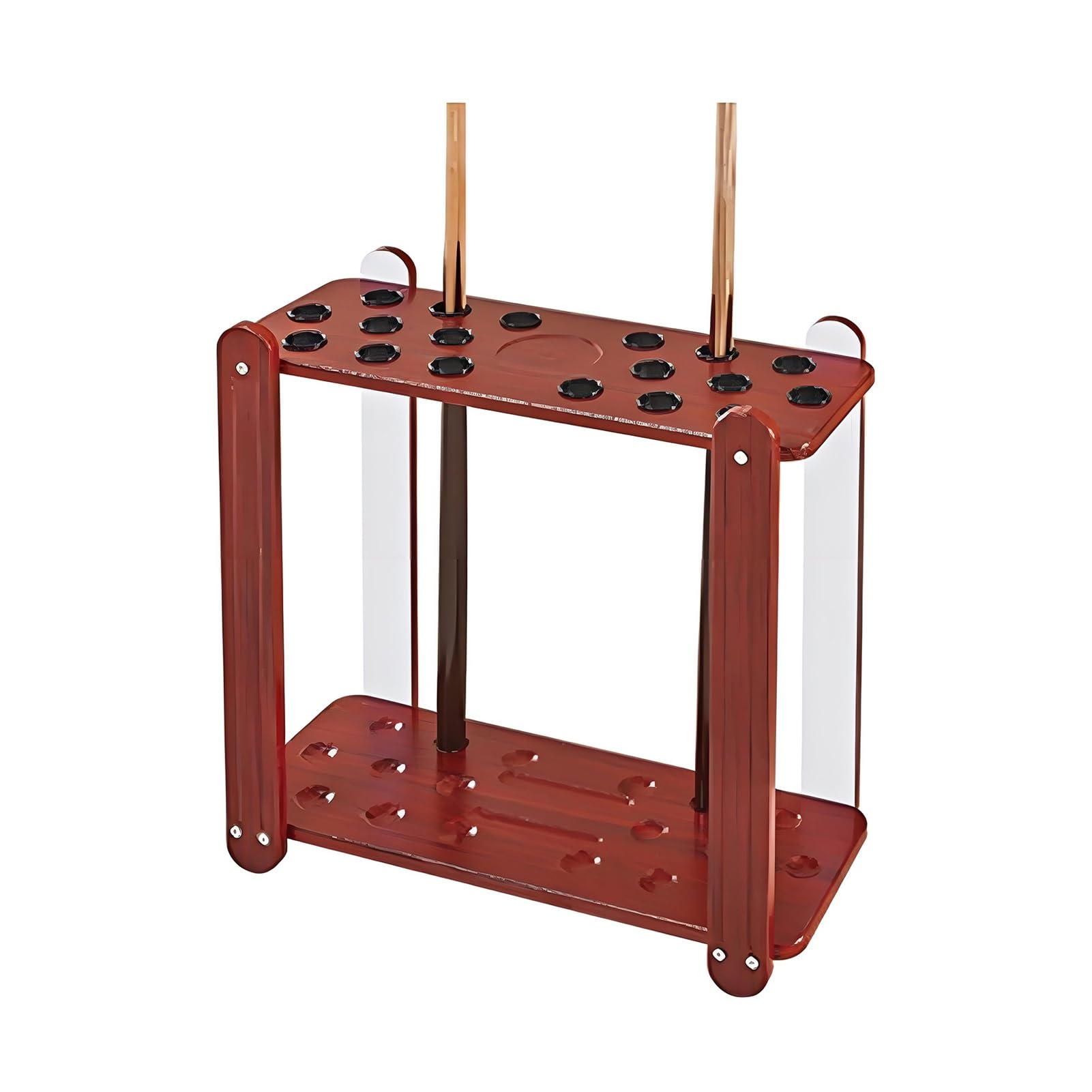 ZFUCMAYL MDF Billiards Pool Stick Holder,Display Floor Pool Cue Storage Holder,Billiard Cue Racks for 18 Cue Sticks,for Gymnasiums Clubs(Red)