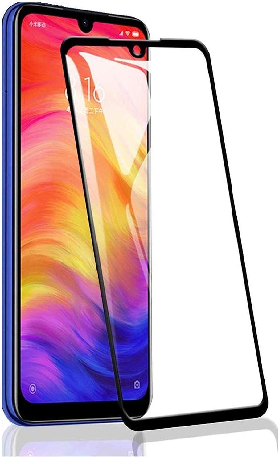 comoro oppo f9 pro screen protector, anti blue light [eye protect] 9h hardness 3d touch compatible shockproof anti-scratch, tempered glass for f9 pro (6d glass) (6d curved) full screen coverage (except edges)