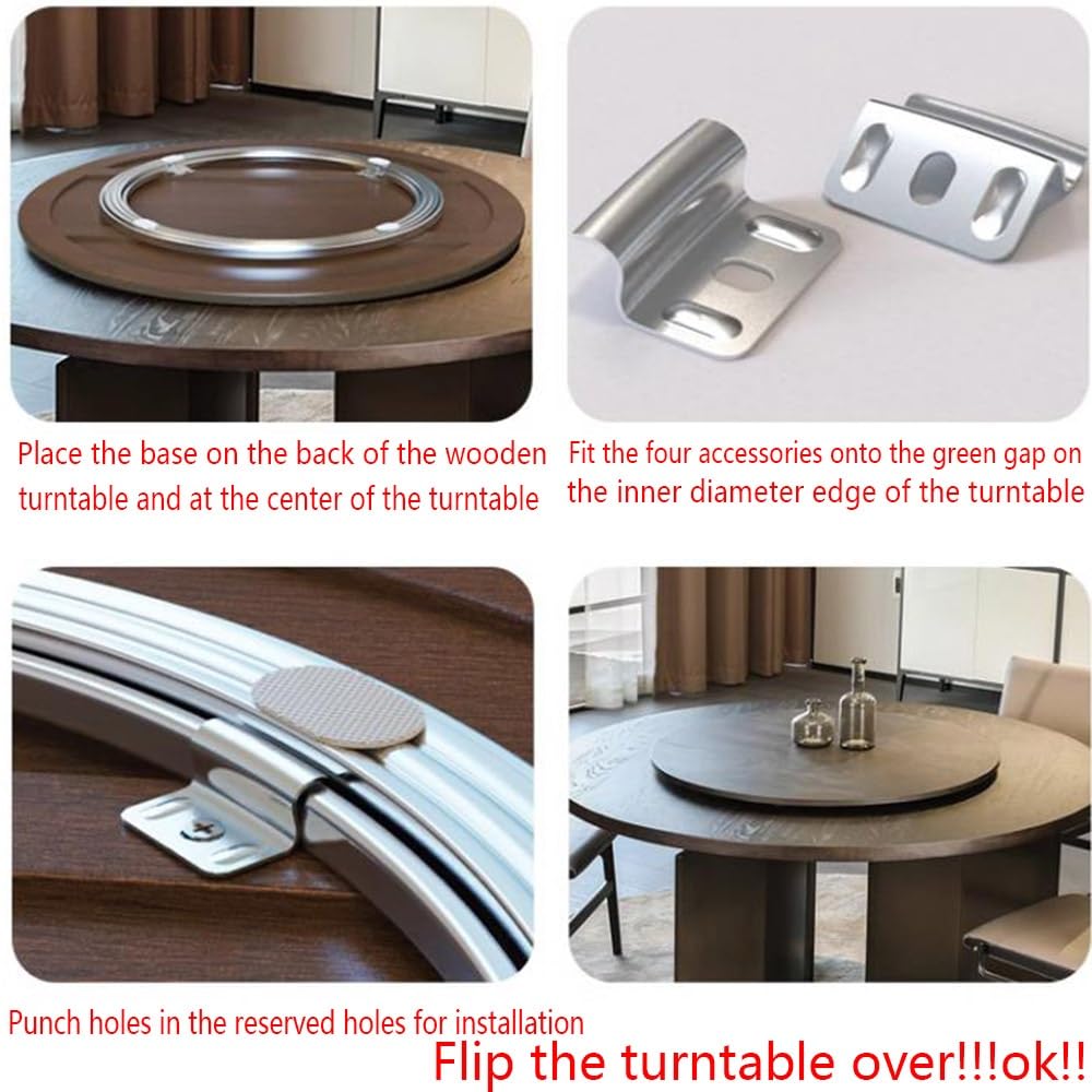 HCZION Cuscinetti per Giradischi Piastra Girevole Lazy Susan in Alluminio Resistente Cuscinetto per Giradischi Hardware Cuscinetto di Rotazione a 360° per Cono di Vetro (Size : 70cm/28inch)