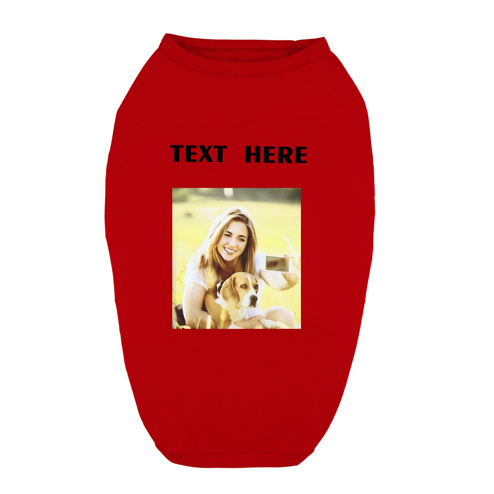 Camiseta personalizada para perro, diseño de ropa con foto y nombre para perros grandes, cachorros y gatos (rojo)