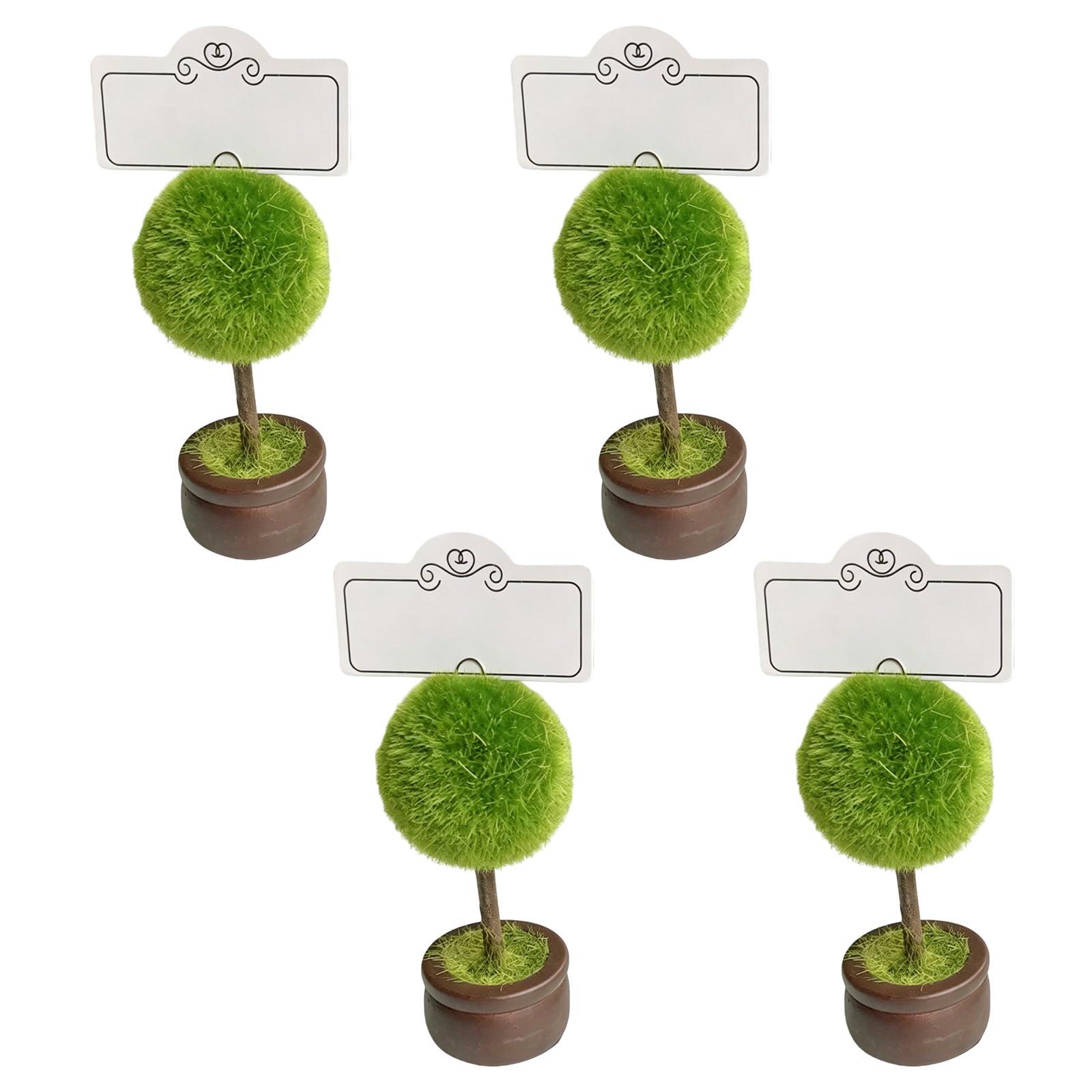 Msioytog Place Cards Stand with Green Plant Texture Name Card Stands for Corporate Event Decoration Decomposable Name Card Clip