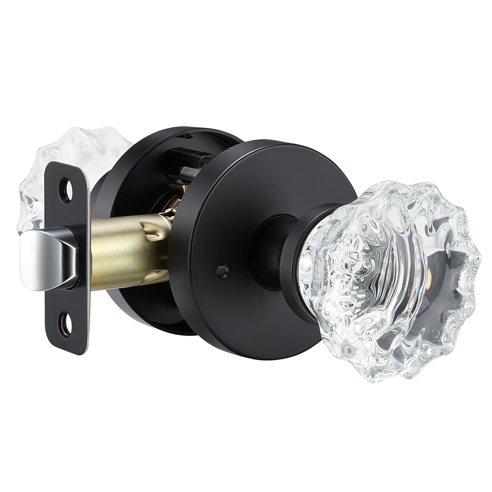 Black Crystal Door Knobs - 2 Pack Dummy Knobs -10