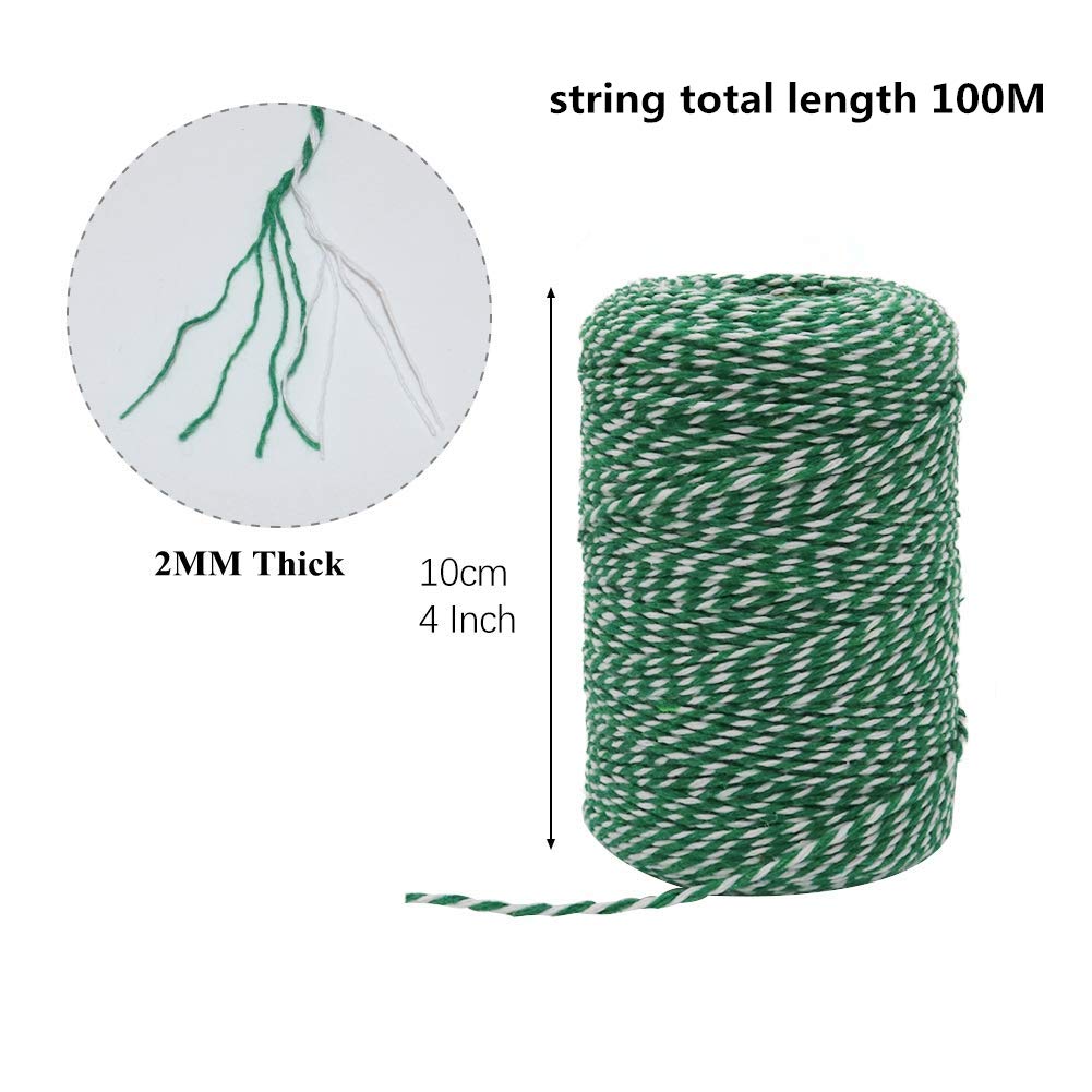 4-Pack Cotton Bakers Twine String – 100m Each, For Gift Wrapping, Crafts, & DIY Projects (Assorted Colors)