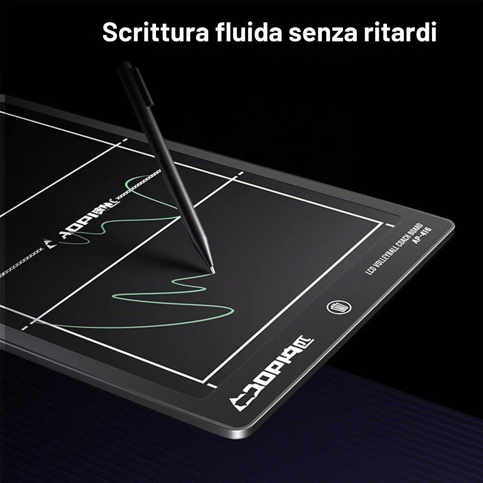 Elettronica Lavagna Tattica Pallavolo, 16 Pollici Lavagna Elettronica per Allenatori, Portablocco per Istruttore, Tavole per Allenatori Tattiche con Lo Stilo