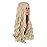 MapofBeauty 28 Inch/70 cm Long Wavy Middle Part with No Bangs Synthetic Fiber Curly Fashion Women Party Cosplay Wig (Blonde)