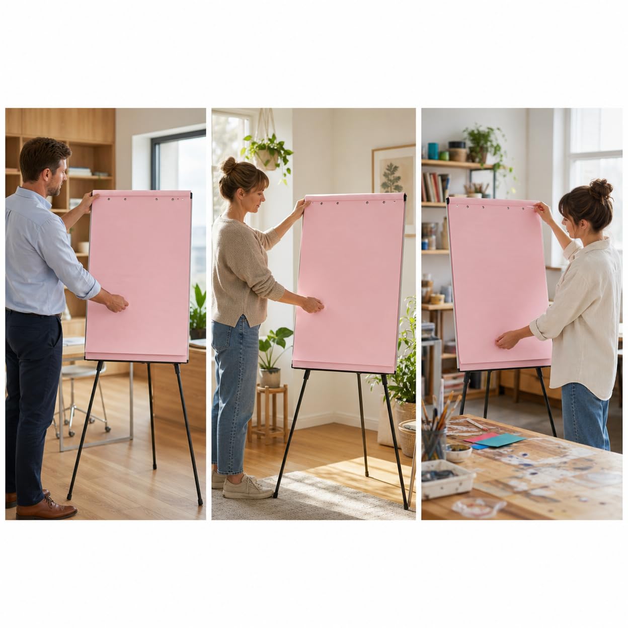 Jiuvaso Carta Lavagna o Blocco Poster Bacheca con Montaggio Semplice per Appenderli Rapidamente E Visualizzare Appunti Adatti a Riunioni Aule Uffici Domestici Progetti Creativi