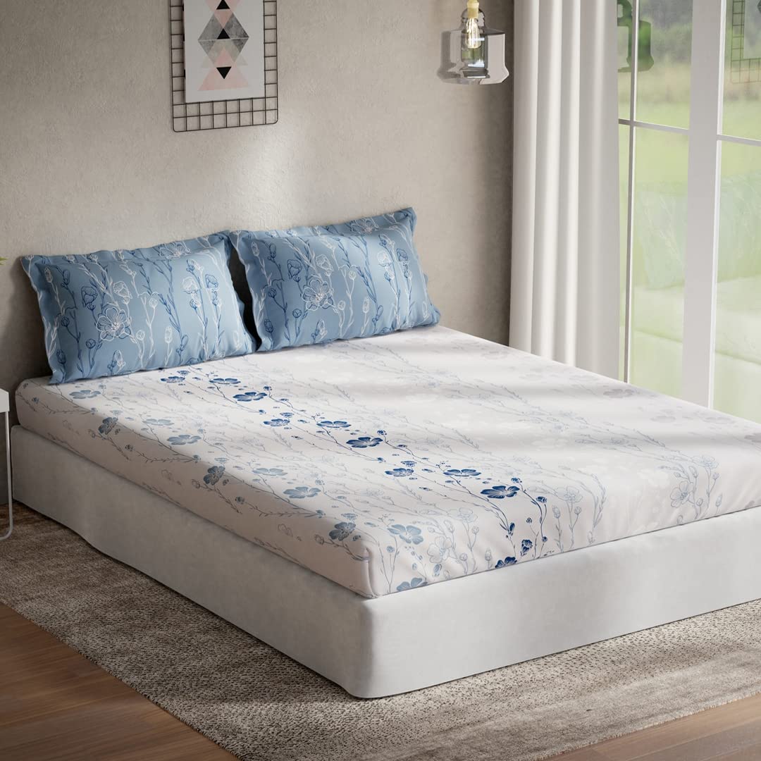 See full amazon price history chart for DDECOR - Peony 100% Cotton Fitted Bedsheet with 2 Pillow Covers, King Size, Blue DDECOR - Peony 100% Cotton Fitted Bedsheet with 2 Pillow Covers, King Size, Blue (B08VGPZ79Q) Amazon Price History, Amazon Price Tracker